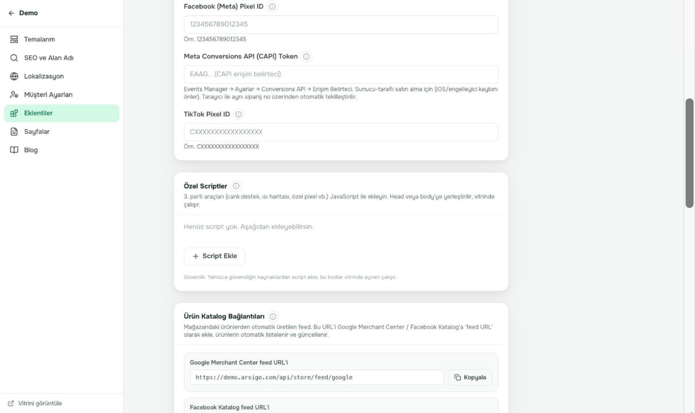 Events Manager > Ayarlar > Conversions API'den aldığınız erişim belirtecini bu alana yapıştırın.