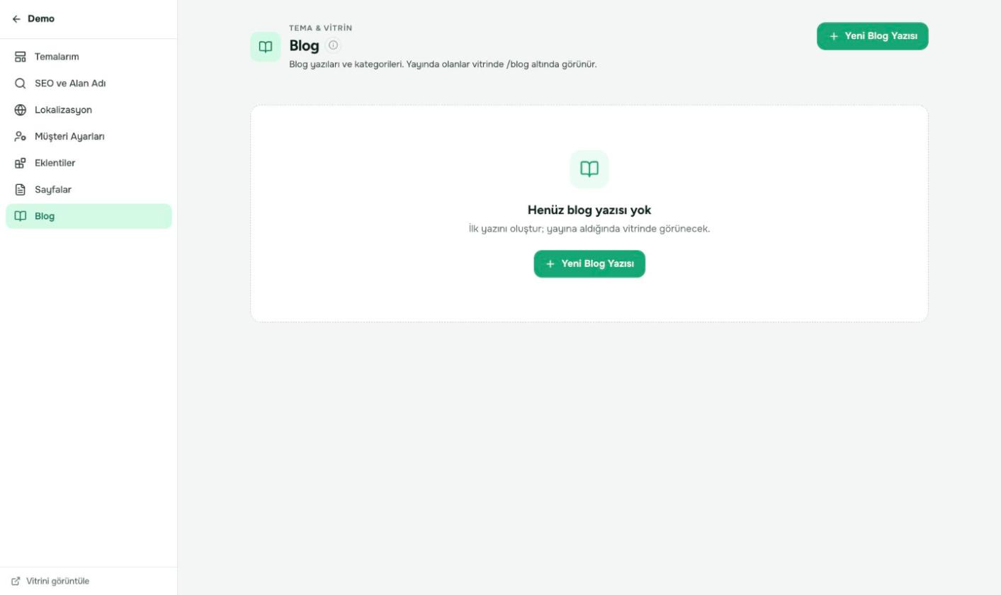 Yeni Blog Yazısı'na tıklayın.